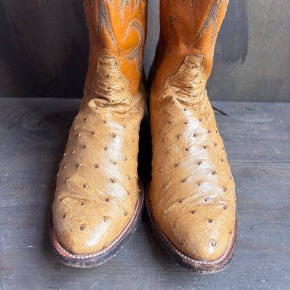 Justin Tan Ostrich Foot Boots