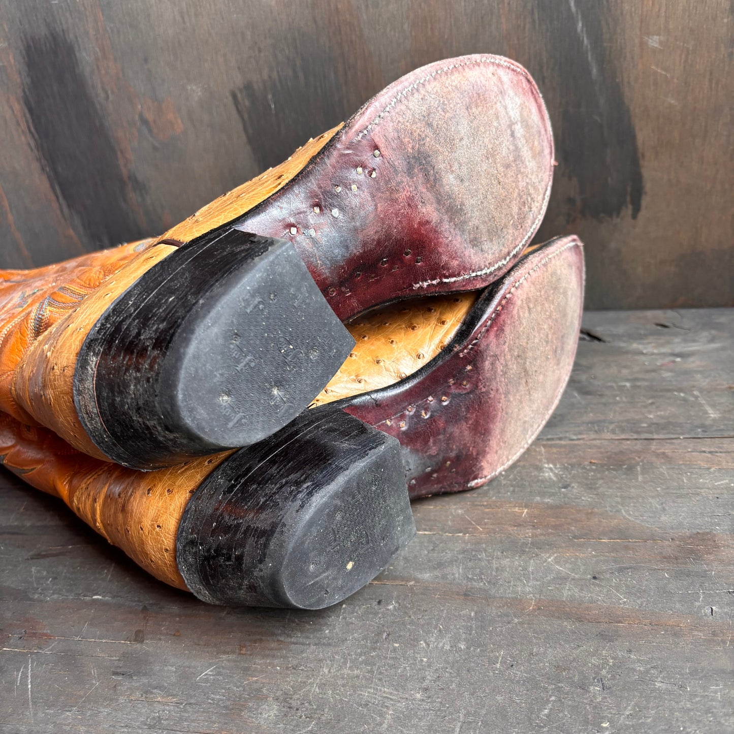 Justin Tan Ostrich Foot Boots