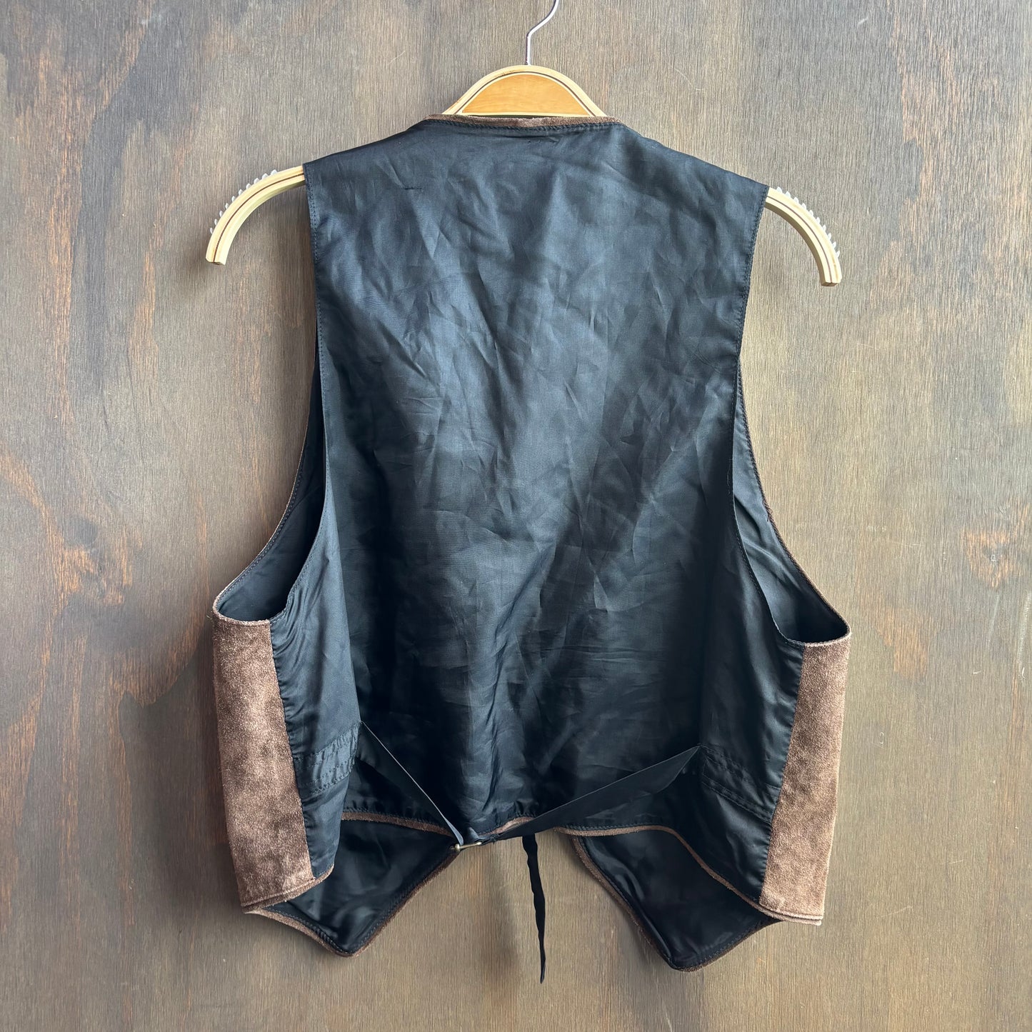 Brown Beaded Leather Vest
