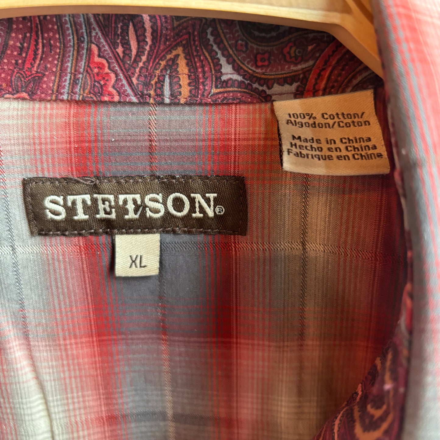 Stetson Red Plaid Pearl Snap