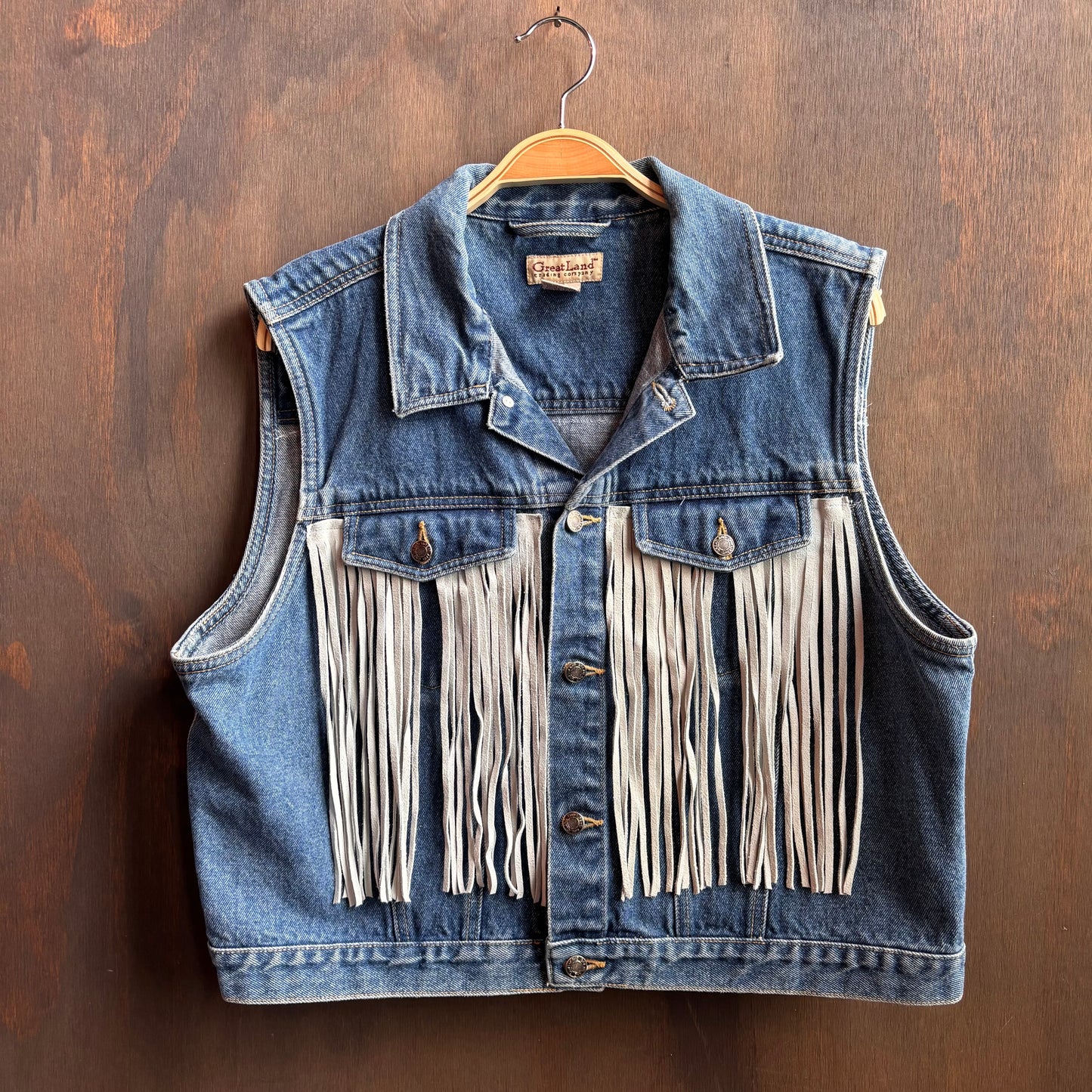 Out of the Blue Vintage Fringed Denim Vest