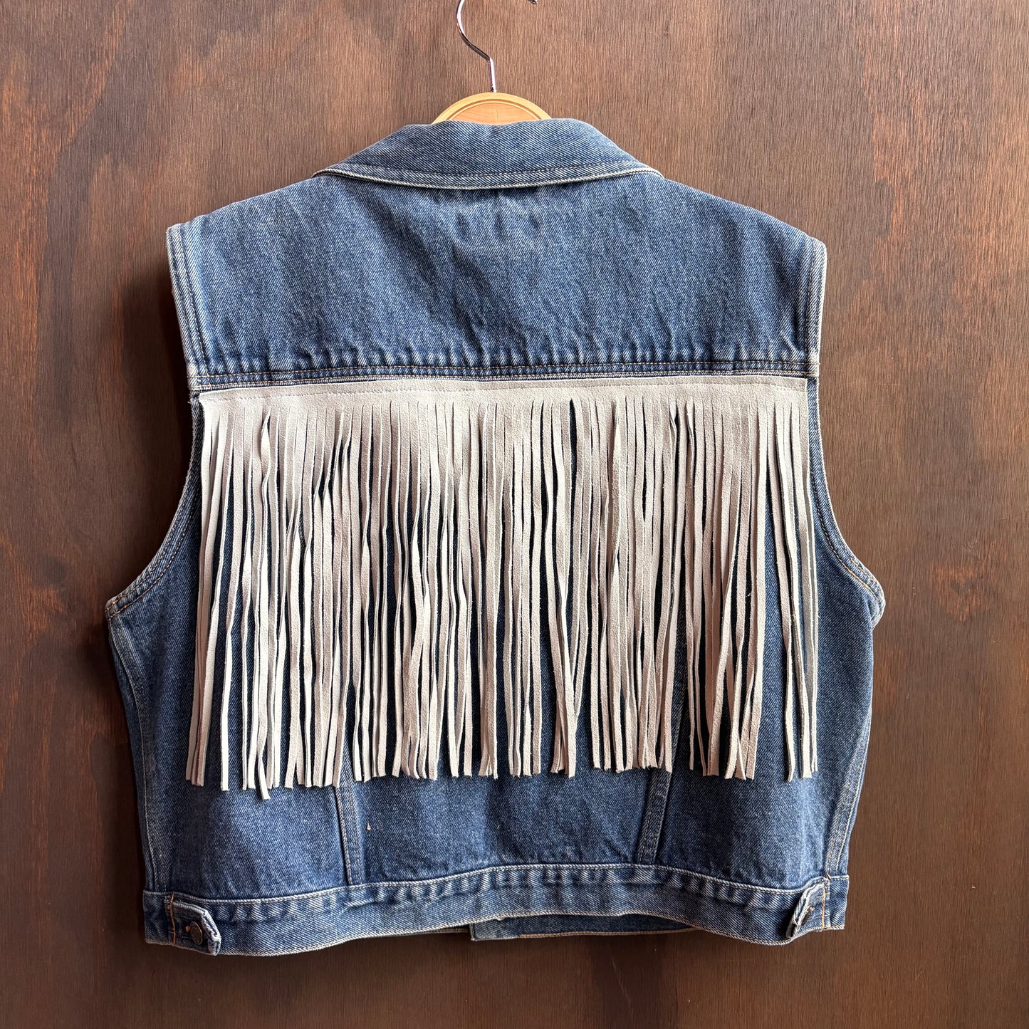 Out of the Blue Vintage Fringed Denim Vest