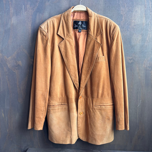 Vintage Luis Alvear Tan Leather Blazer