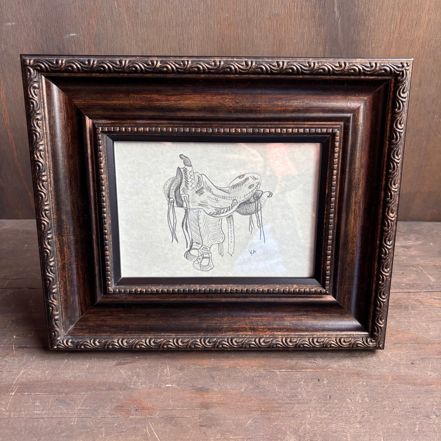 Karen "K" Abate Saddle in Ornate Brown Frame