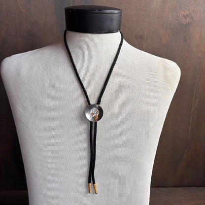 Vintage Gold Mining Bolo on Black Tie