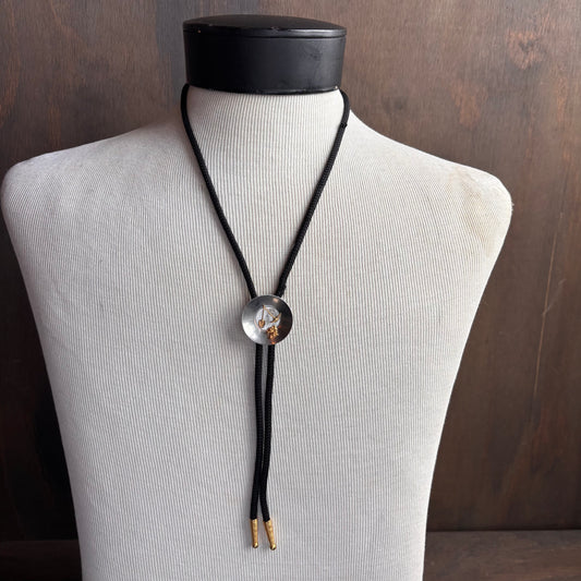 Vintage Gold Mining Bolo on Black Tie
