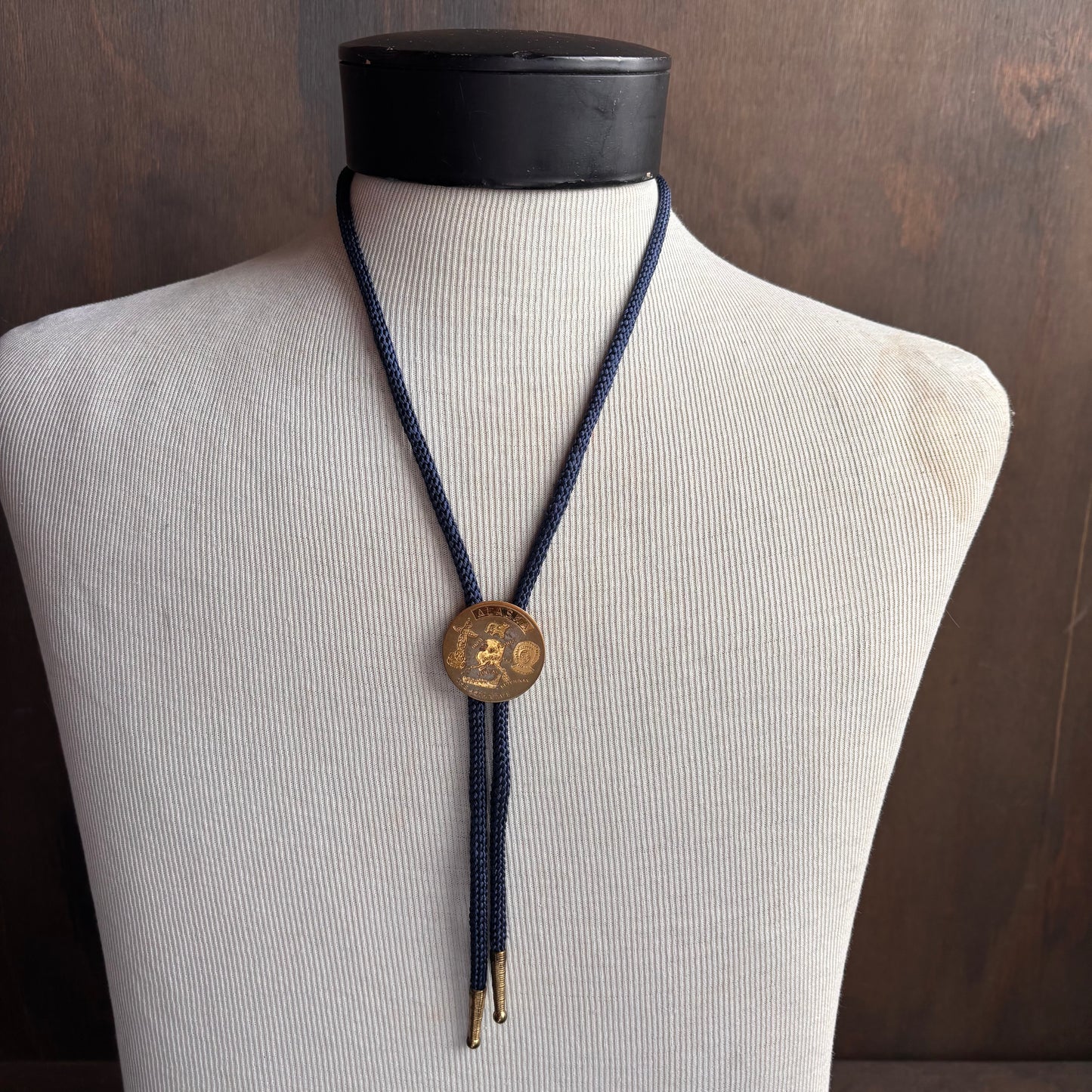 Vintage Alaska Bolo on Blue Tie