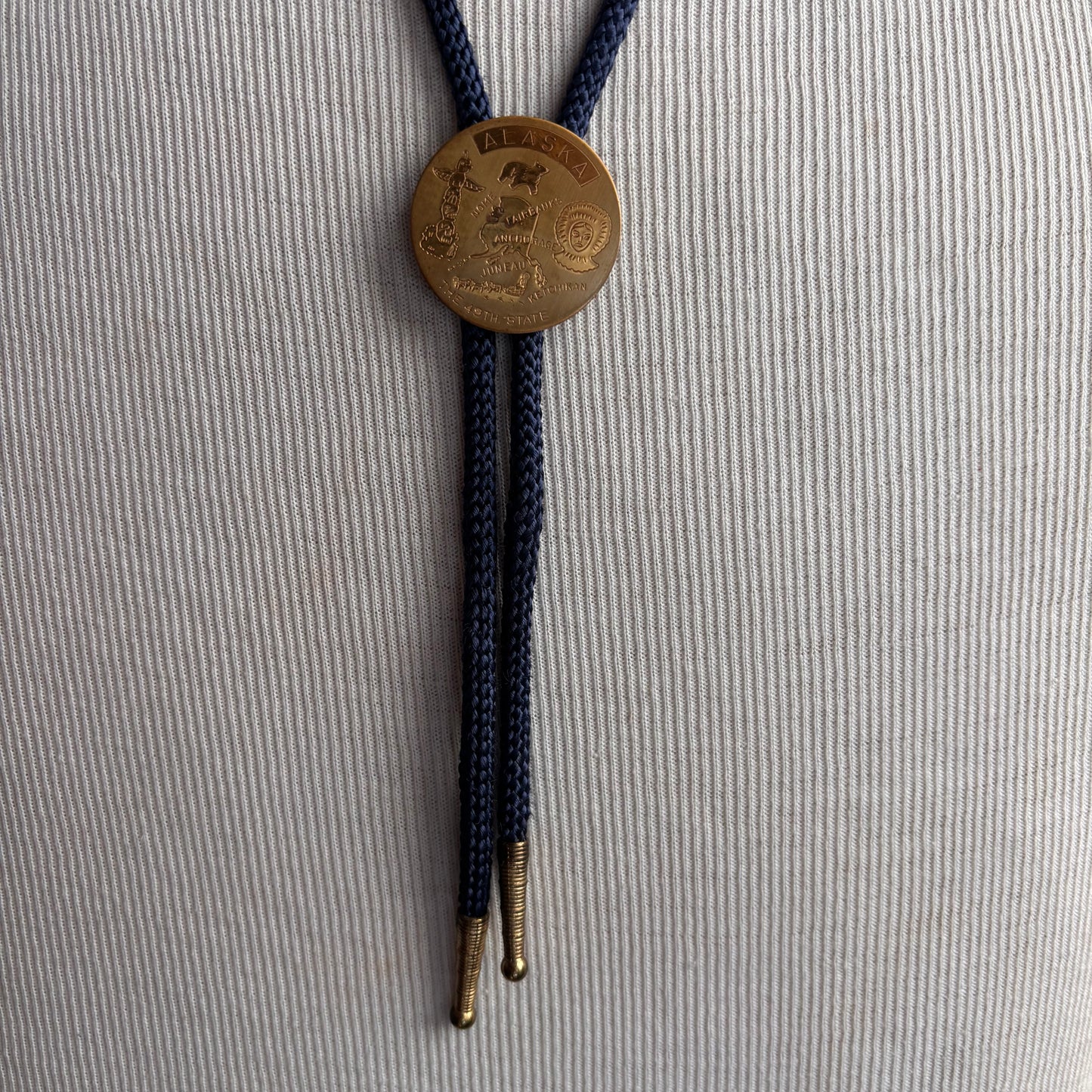 Vintage Alaska Bolo on Blue Tie