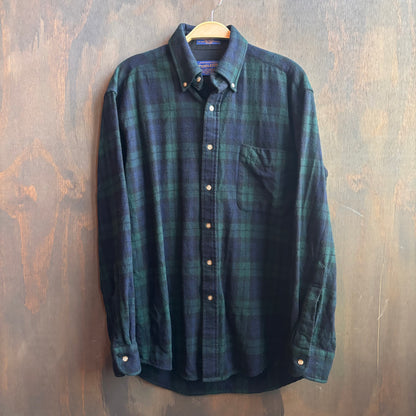 Pendleton Wool Green Plaid Button Up