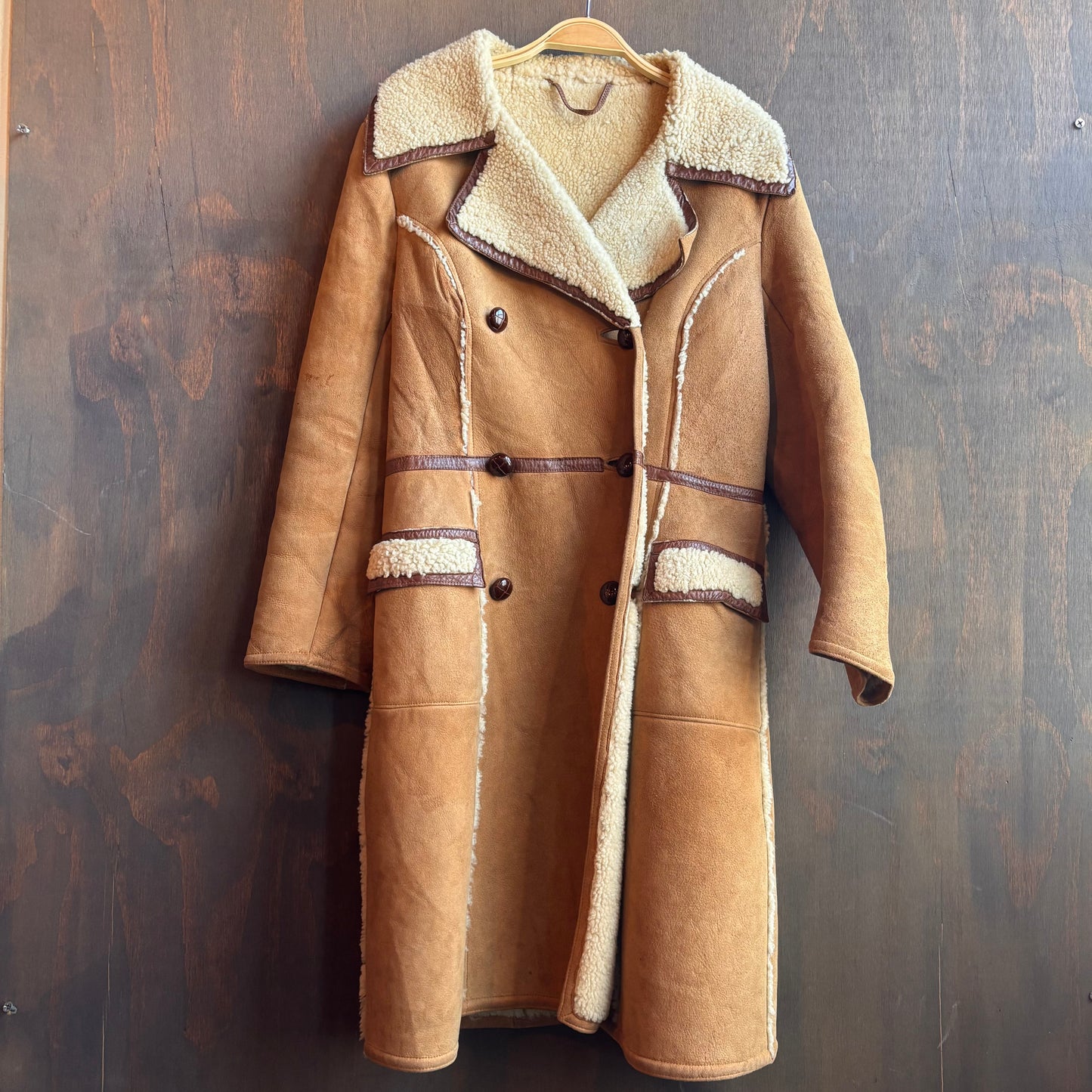 Vintage Leather Shearling Lined Jacket