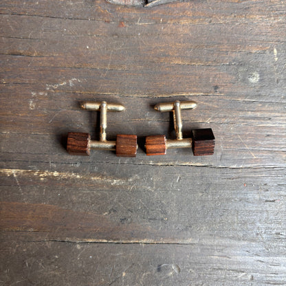 Vintage Wood Block Cuff Links