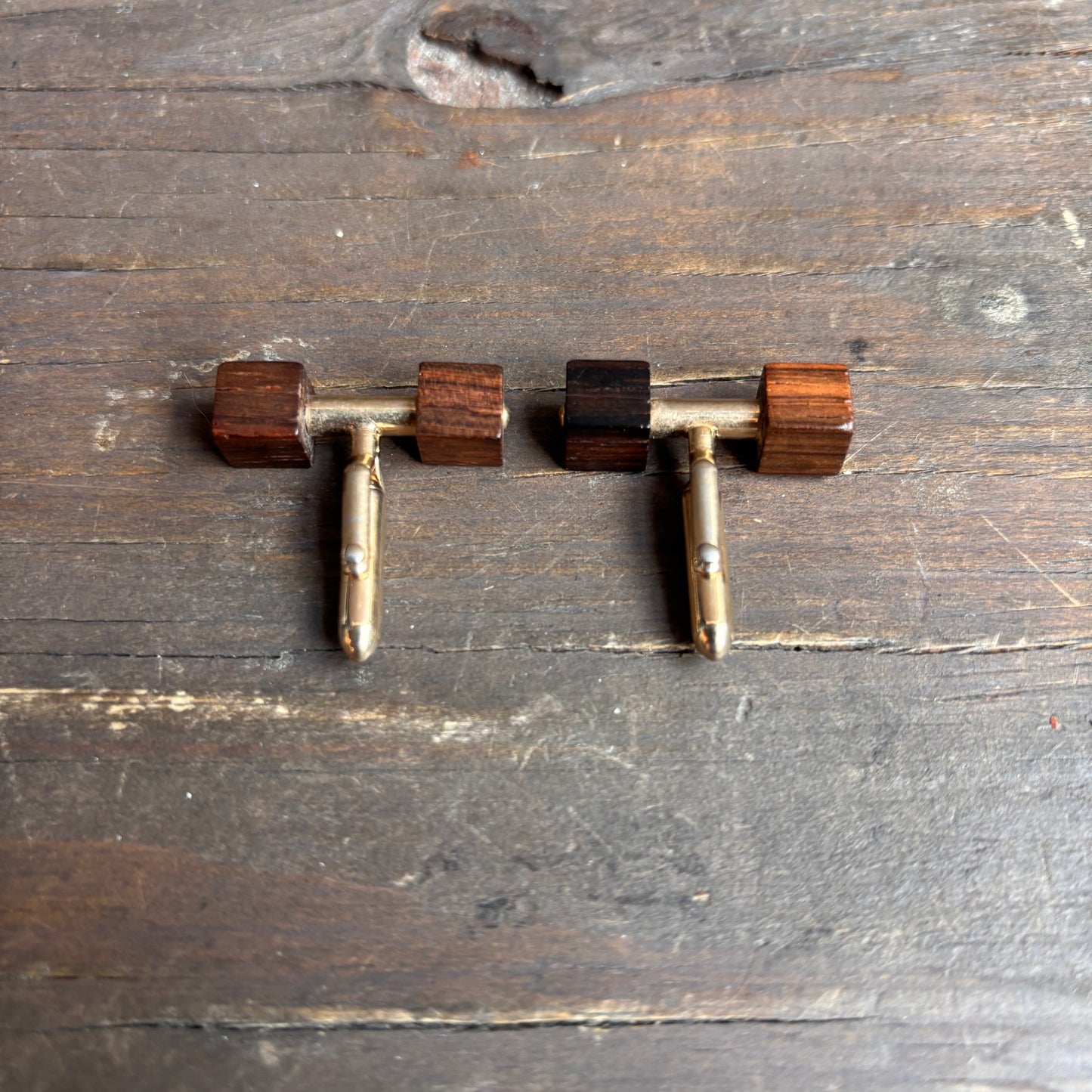 Vintage Wood Block Cuff Links