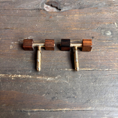Vintage Wood Block Cuff Links
