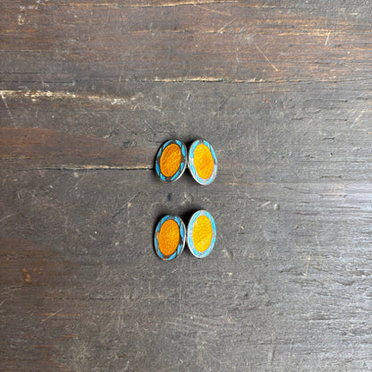 Vintage Enamel Oval Cuff Links