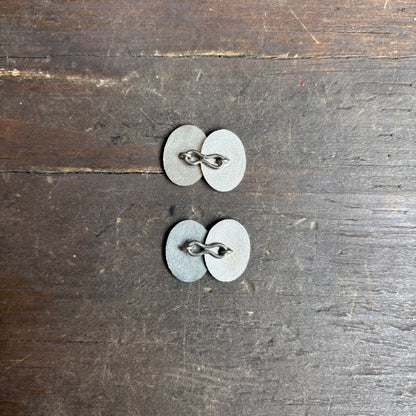 Vintage Enamel Oval Cuff Links