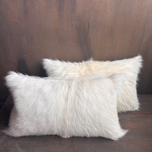 White Cowhide Pillow