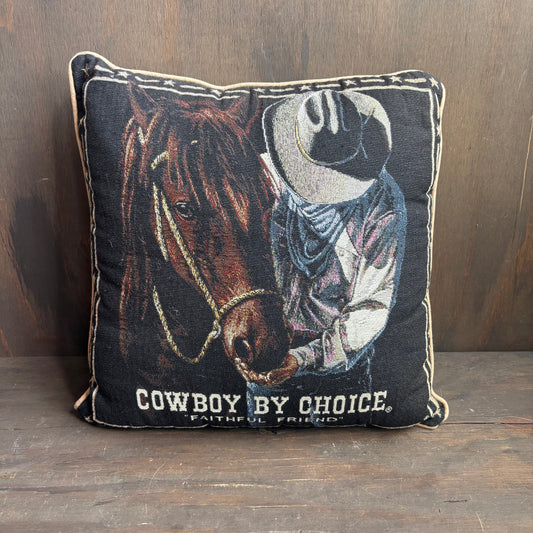 Woven Cowboy Throw Pillow