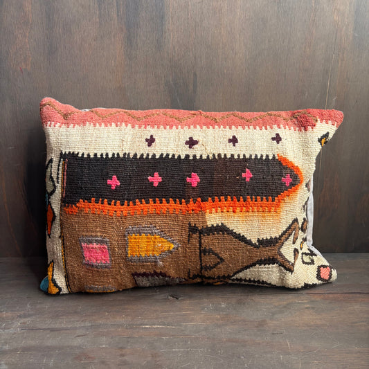 Vintage Colorful Woven Pillow