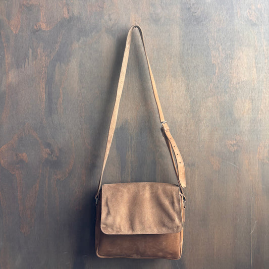 Beige Leather Messenger Bag
