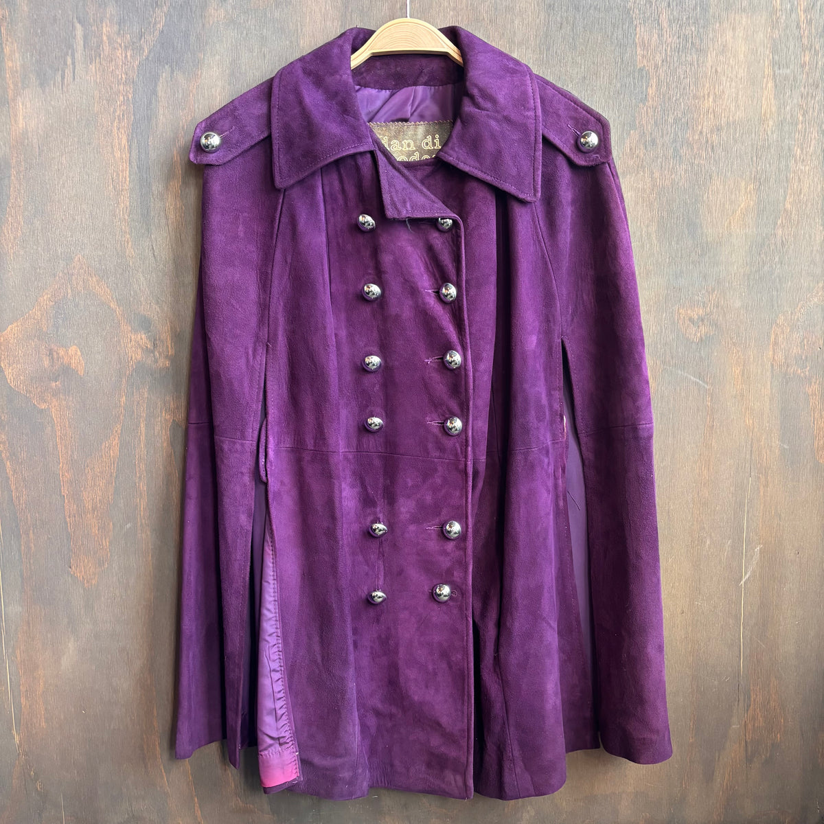 Vintage Purple Leather Cape