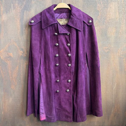 Vintage Purple Leather Cape
