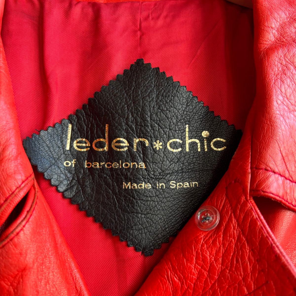Vintage Red Leather Trench