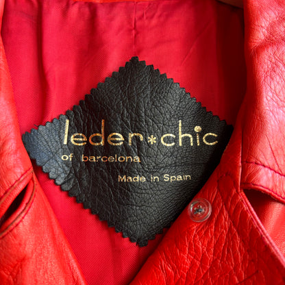 Vintage Red Leather Trench