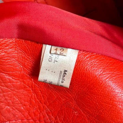 Vintage Red Leather Trench