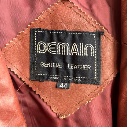 Vintage Brown Leather Blazer