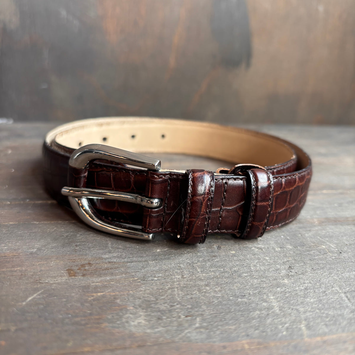 Vintage Brown Leather Belt