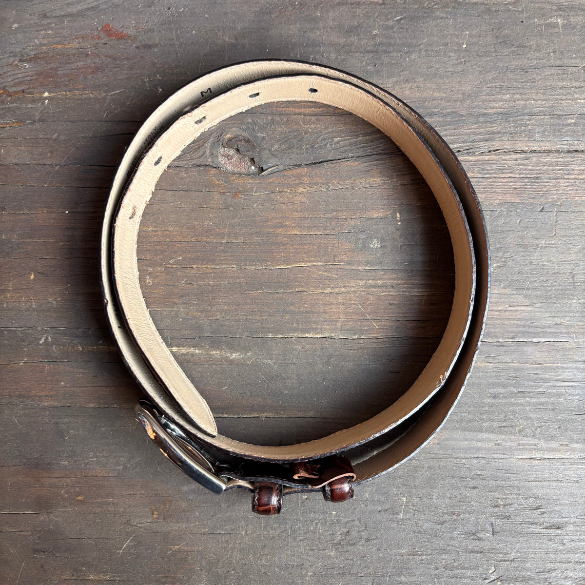 Vintage Brown Leather Belt