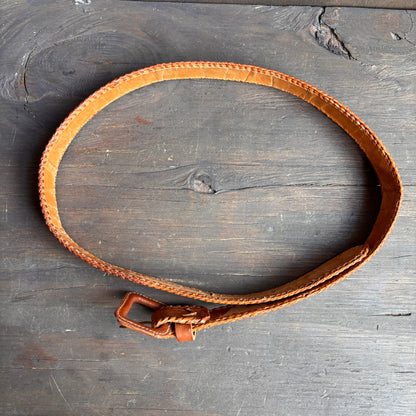 Vintage Perforated Tan Leather Belt