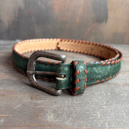 Vintage Italian Green Leather Belt
