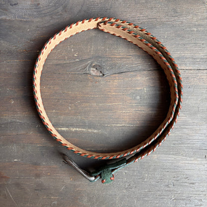 Vintage Italian Green Leather Belt