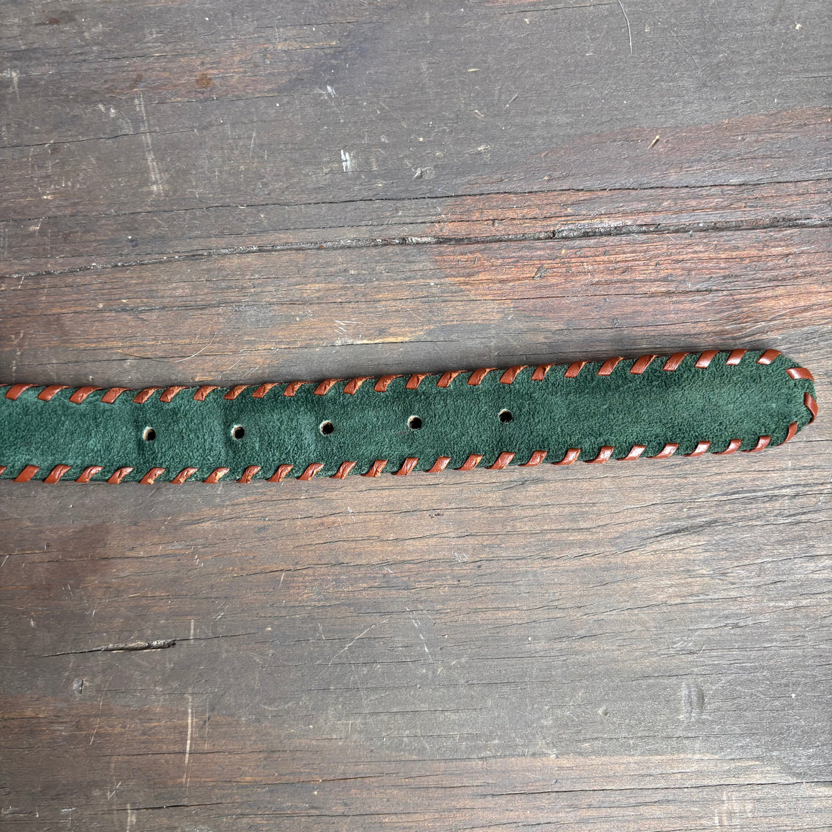 Vintage Italian Green Leather Belt