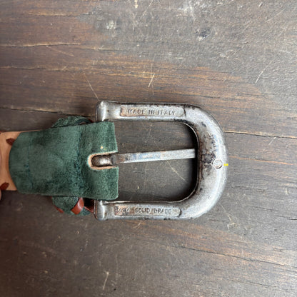 Vintage Italian Green Leather Belt