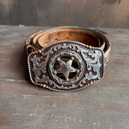 Vintage Tony Lama Two-Tone Embellished Belt