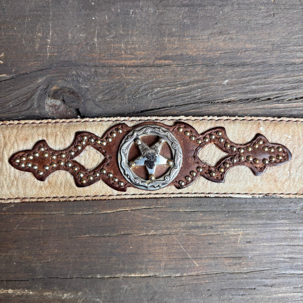 Vintage Tony Lama Two-Tone Embellished Belt