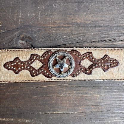 Vintage Tony Lama Two-Tone Embellished Belt