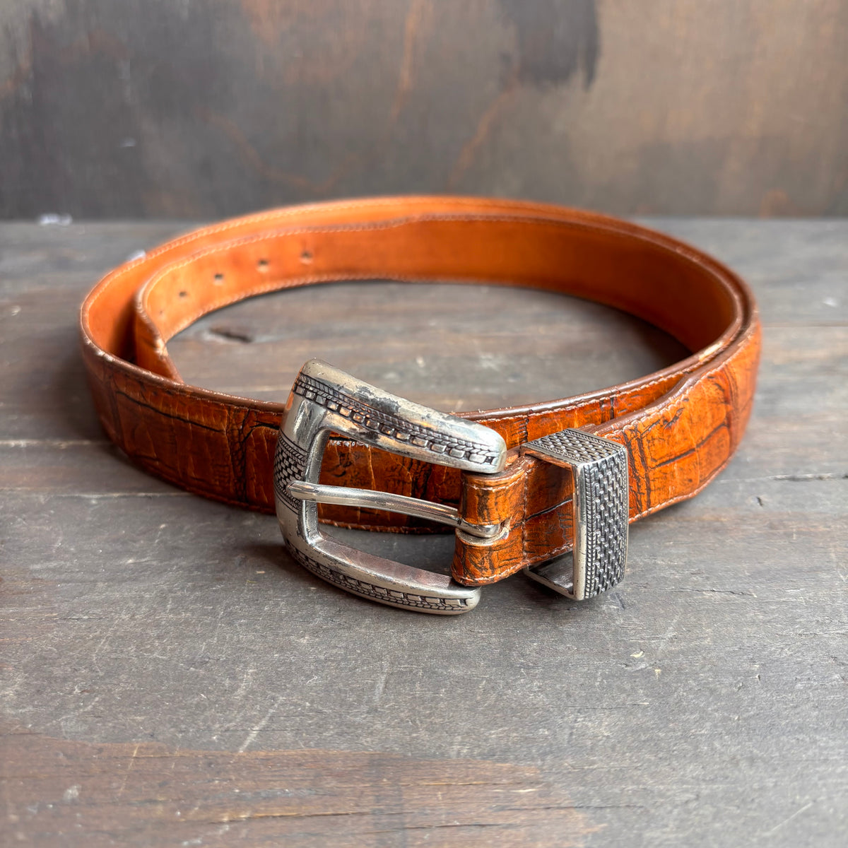 Vintage Onyx by Brighton Tan Leather Belt
