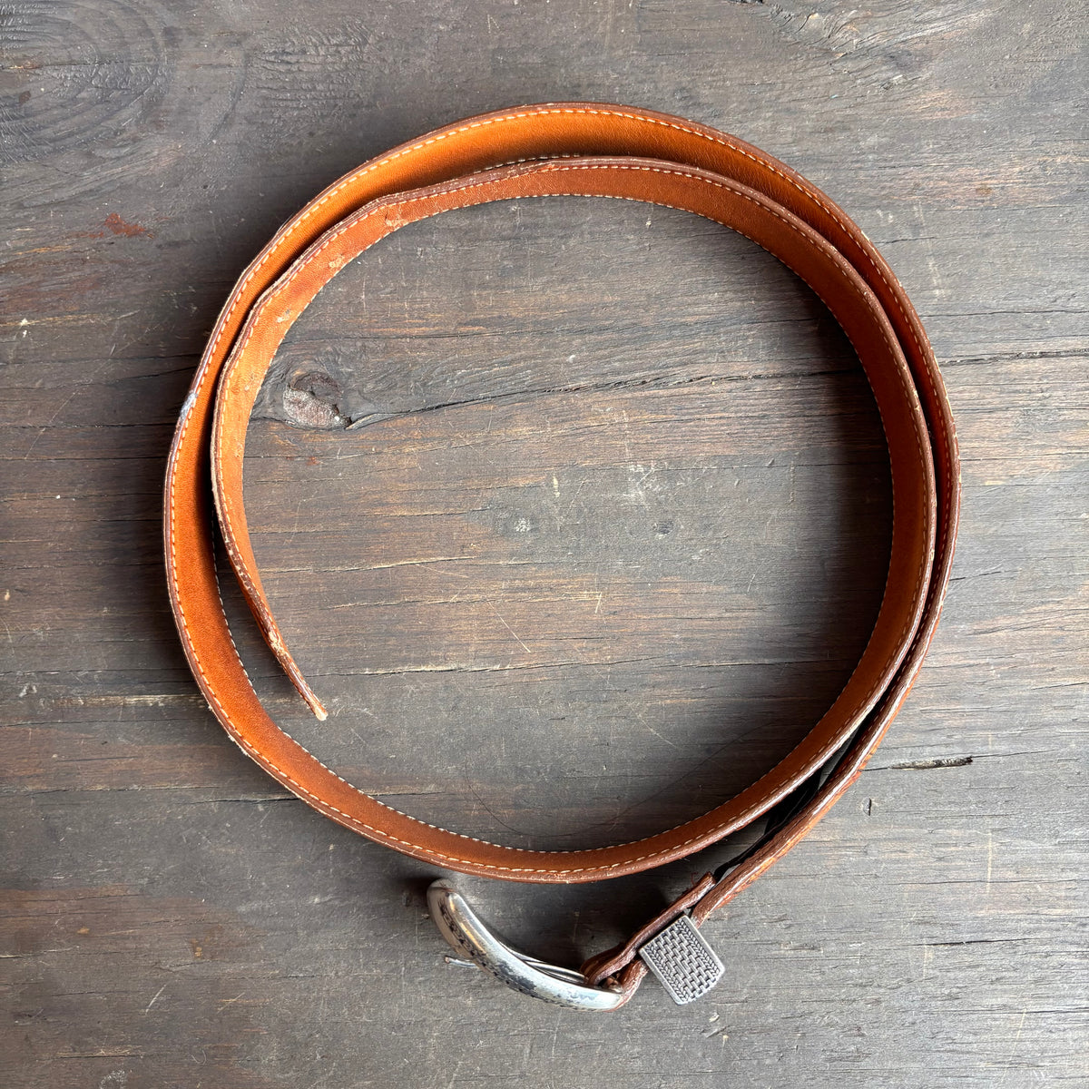 Vintage Onyx by Brighton Tan Leather Belt