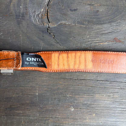 Vintage Onyx by Brighton Tan Leather Belt