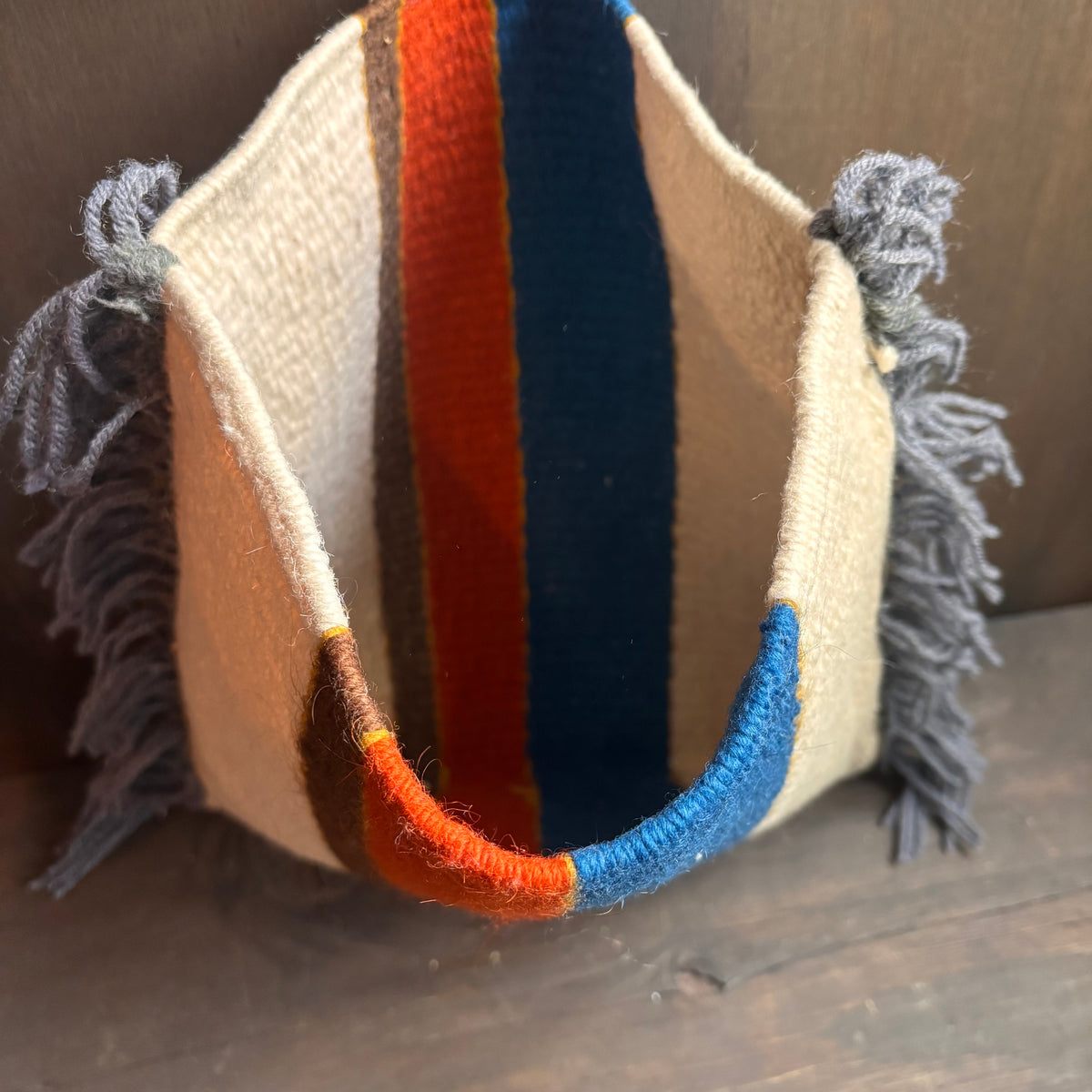 Vintage Striped Wool Pouch