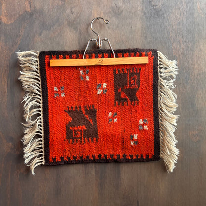 Vintage Orange Wool Placemat