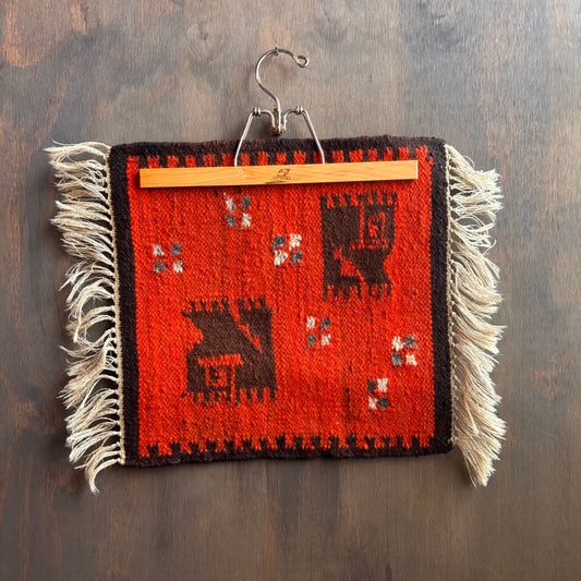 Vintage Orange Wool Placemat
