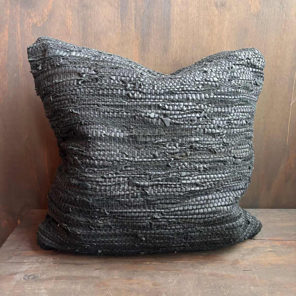 XL Black Woven Pillows (set of 2)
