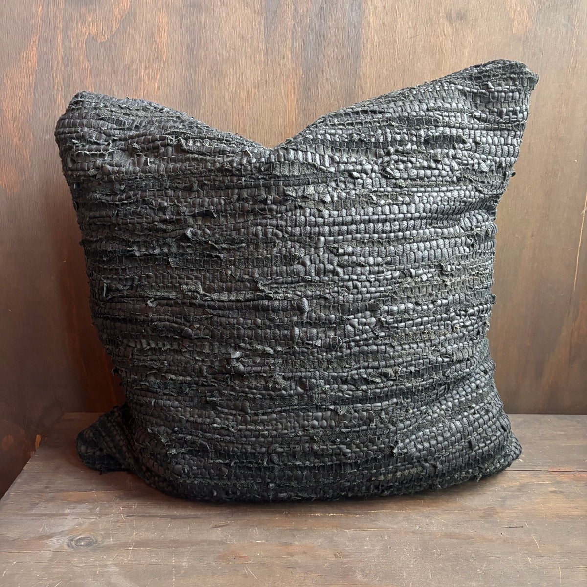 XL Black Woven Pillows (set of 2)