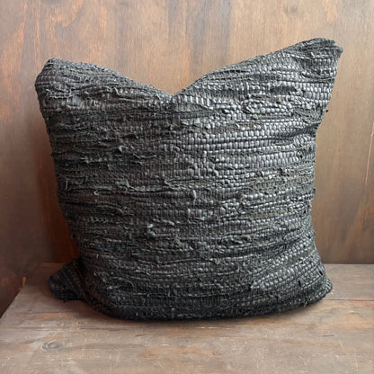 XL Black Woven Pillows (set of 2)