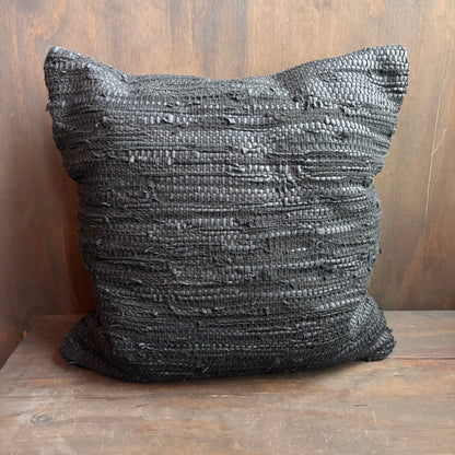 XL Black Woven Pillows (set of 2)