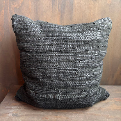 XL Black Woven Pillows (set of 2)